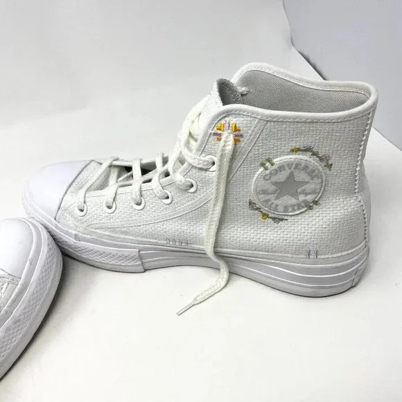 Converse Chuck Taylor All Star Lift Embroidery Hightop Platform Sneakers Sz 10.5 - Picture 13 of 16